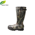 Grandes botas de goma de camuflaje verde para la caza